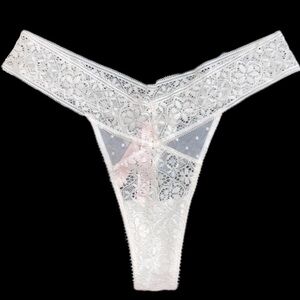 NWT Victoria's Secret Women's Lace Thong Sexy Sheer Panty Size Large